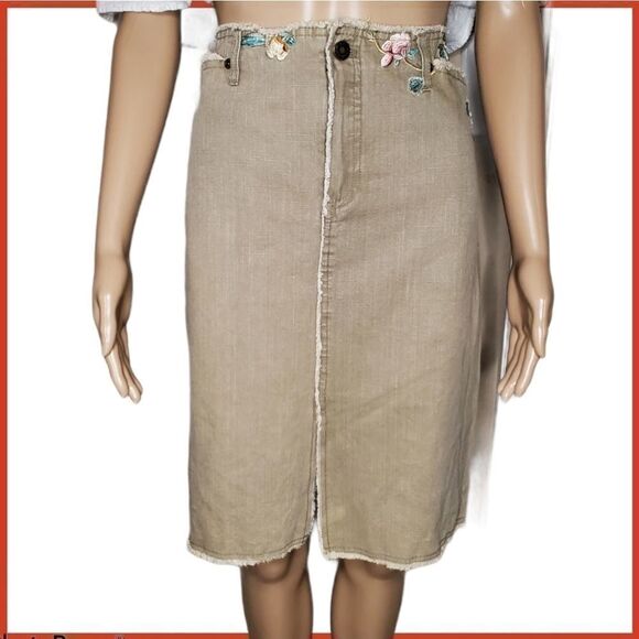 Vintage Pre-owned Gerard Darel Embroidered pencil midi skirt - Picture 1 of 14